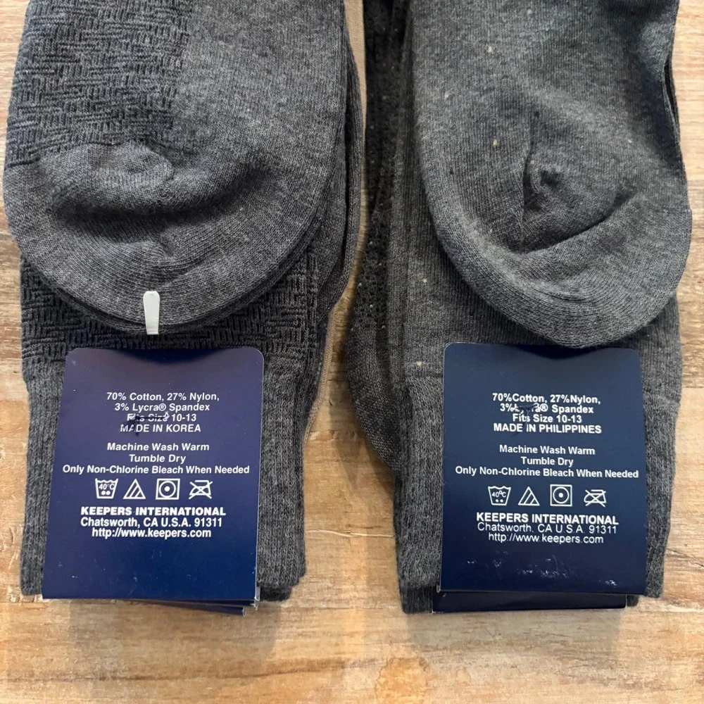 Monsieur by Givenchy Mens Dress Socks 5 Pair Bundle Gray Beige Size 10-13 VTG